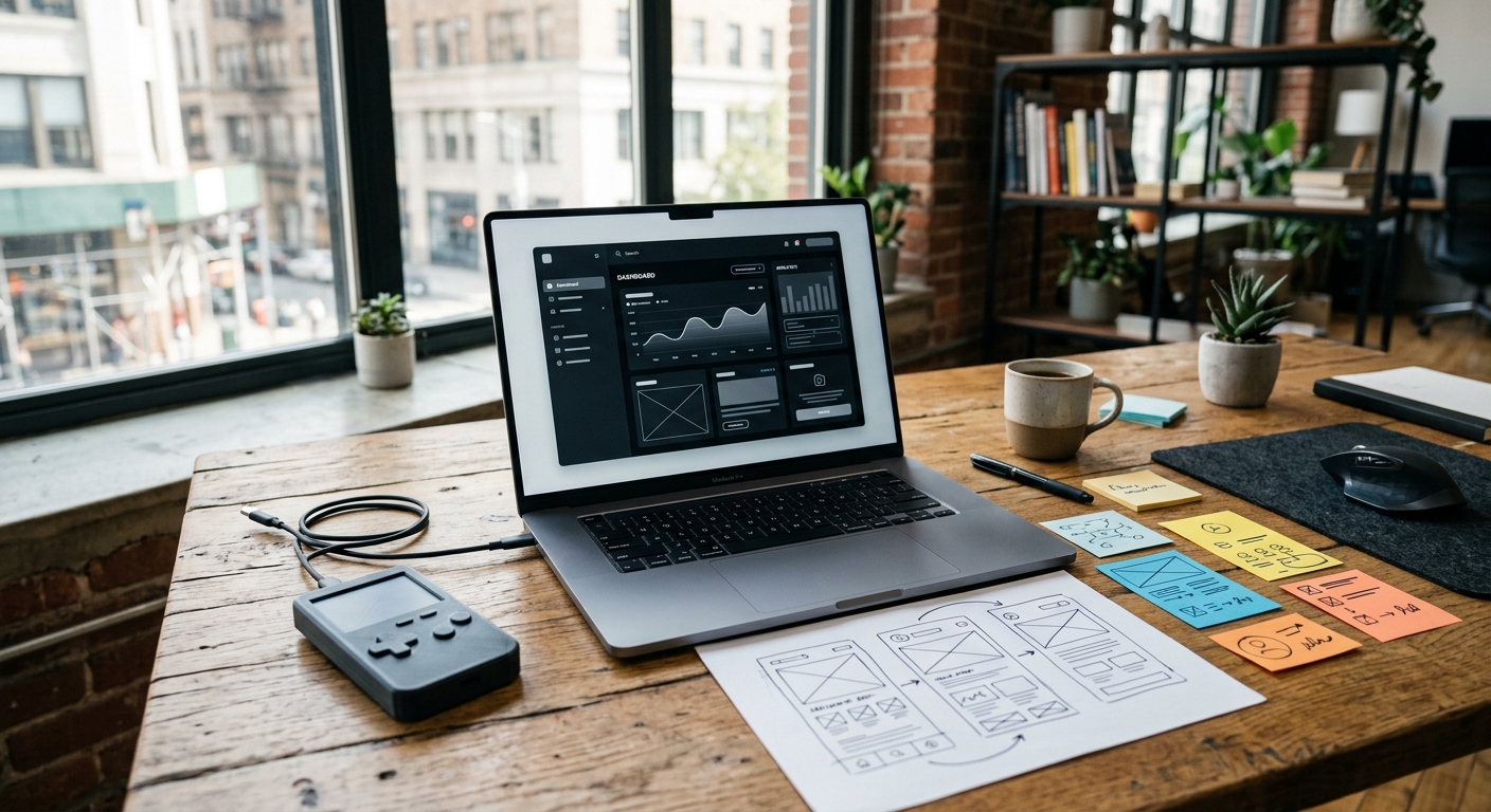 Premium prototype and planning workspace representing MVP development